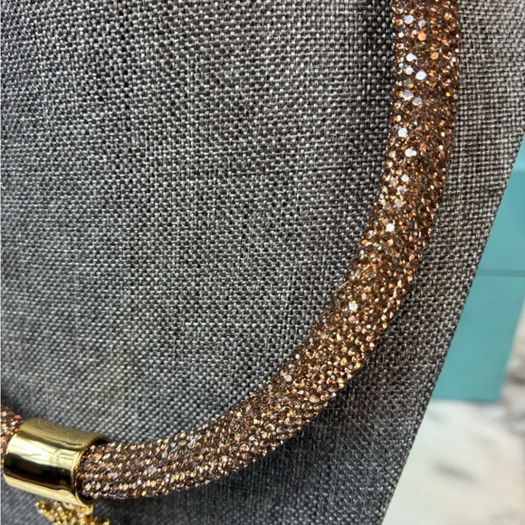 Kurt Geiger Pave Crystal Evil Eye Rope Choker Necklace - NWT Retail $128 - Picture 3 of 7